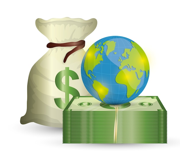 Geld und Grafikdesign der globalen Wirtschaft