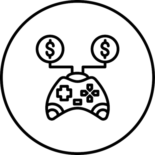 Geld-vektor-symbol-illustration von onlsce-spiel-symbole