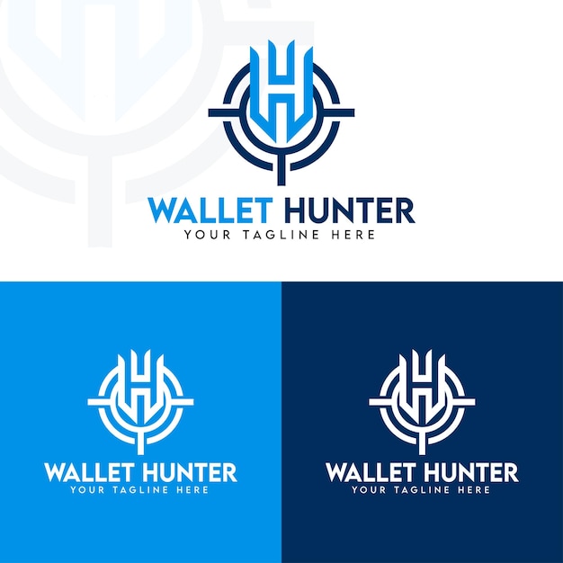 Vektor geldbörse hunter lettermark-logo