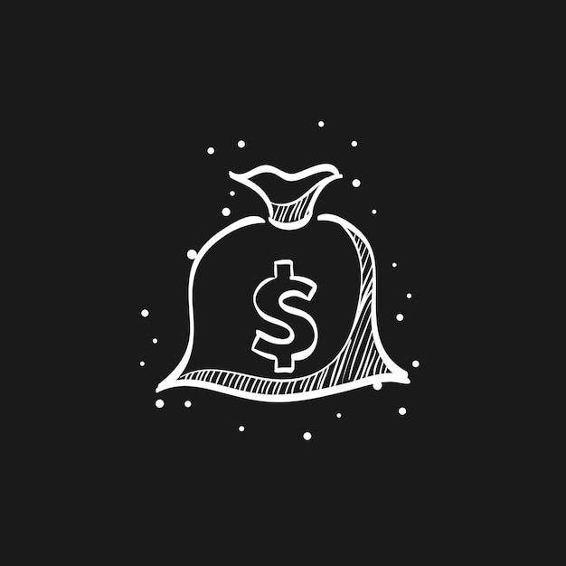 Geldsack-Doodle-Skizzenillustration