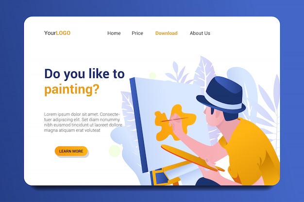 Vektor gemälde landing page