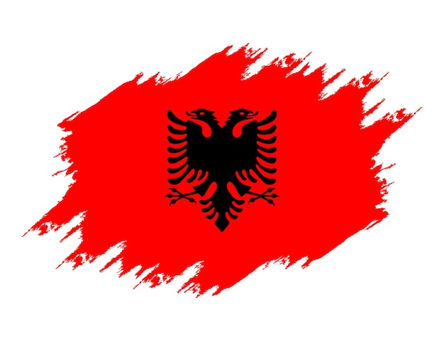 Gemalt mit pinselflagge albanien grunge-flagge albanien nationale flagge albanien unabhängigkeitstag