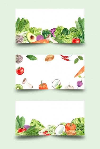 Gemüse für gesundheitsliebhaber, aquarell