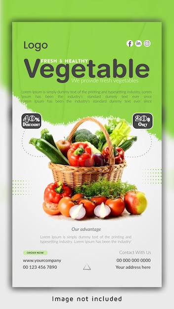 Gemüse-instagram-social-media-story-banner-vorlage