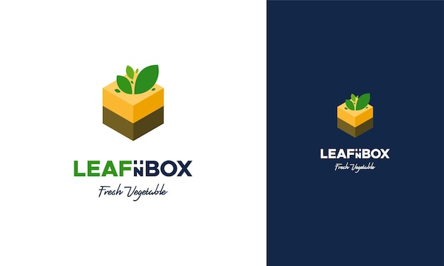 Gemüsebox-logo entwirft konzeptvektor nature box-logo entwirft symbol nutrition box-logo-symbol