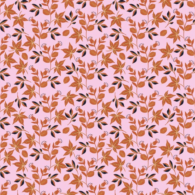 Gemütliche Herbstblätter Vektor-Illustration EPS 10 Nahtloser Musterhintergrund der Herbstblumensaison Design für Mode