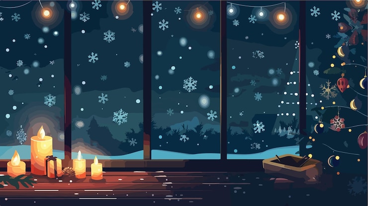 Vektor gemütliche weihnachtsnacht