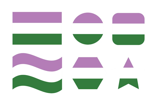 Genderqueer-stolzflagge stolzflagge der sexuellen identität einfache illustration für den monat des stolzes