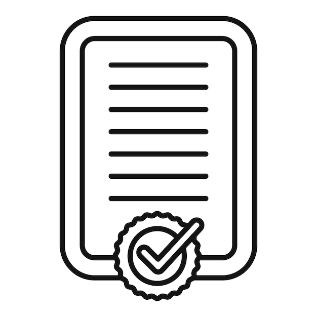 Genehmigte Liste Registrierung Icon Umriss Vektor Geschäfts digitale Bank