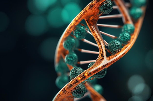 Vektor genetik und medizinische wissenschaft konzept glänzendes dna-molekül farbenfroher hintergrund genforschung
