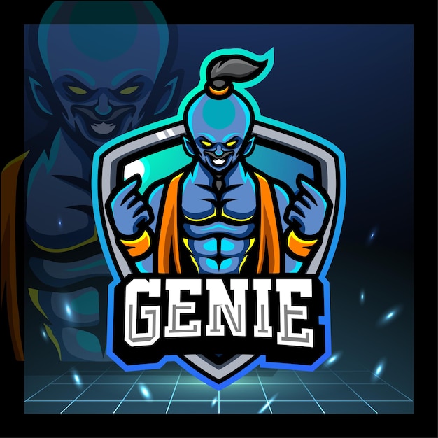 genie Maskottchen esport Logo-Design