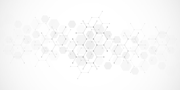 Vektor gentechnik und molekularstruktur-hexagon-dna-netzwerk