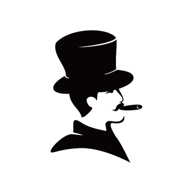 Gentleman-logo-template-design. mann mit hut-symbol, zeichen und symbol.