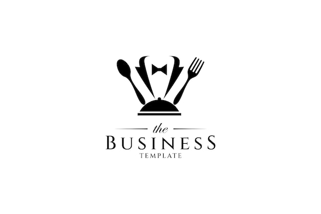 Gentlemen fashion löffel und gabel für logo-essen und restaurant