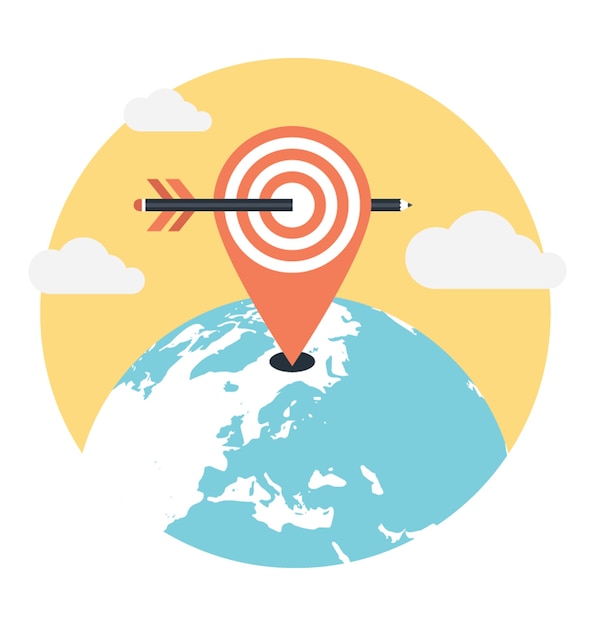 Geo-Targeting flache Vektor-Illustration