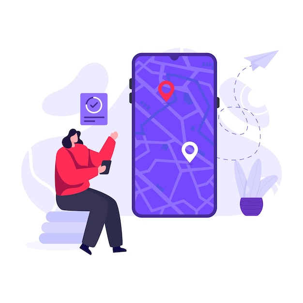Geo-Targeting im flachen Illustrationsdesign