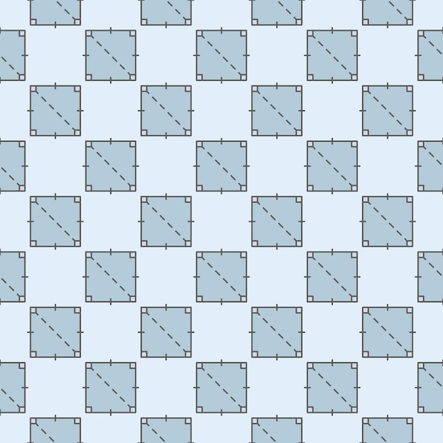 Geometrie- und Mathematikunterricht Konzeptvektor farbiges nahtloses Muster mit geometrischem Quadratzeichen