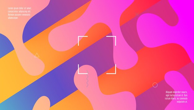 Geometrische Abdeckung Tech abstrakte Form flüssiges Layout Regenbogen elem