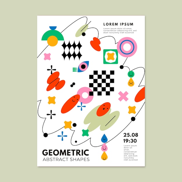 Geometrische abstrakte Formen vertikale Postervorlage