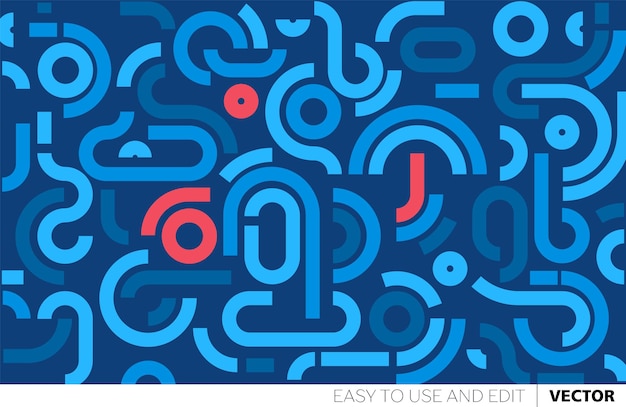 Geometrische abstrakte Hintergründe Design. Zusammensetzung einfacher geometrischer Formen auf blauem Hintergrund.
