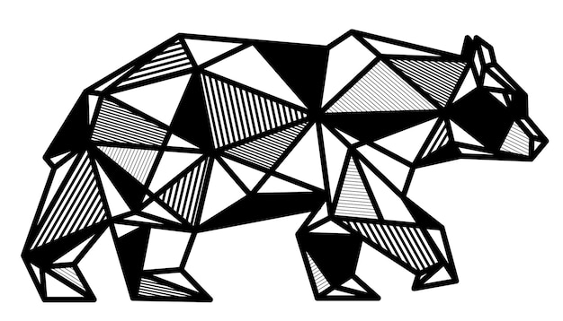 Vektor geometrische bärentiere vektorlinie dreieckiger bär