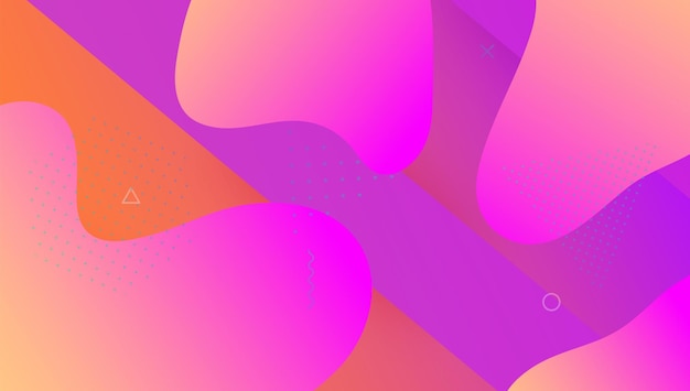 Geometrische Banner flüssige Formen violetter lebendiger Hintergrund cool