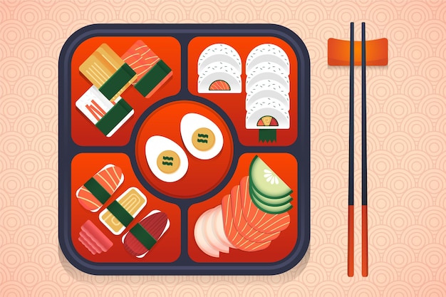 Geometrische bento-box-illustration