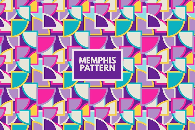 Geometrische bunte Formen des Viertelkreises. Memphis-Stil. Nahtloser Wiederholungsvektor abstraktes Muster