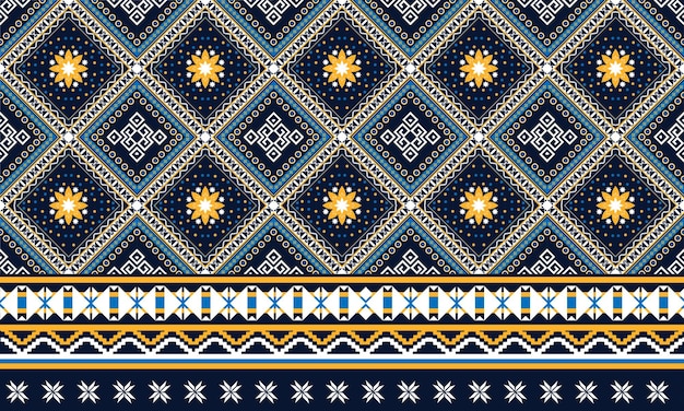 Geometrische ethnische orientalische nahtlose muster traditionelles design für hintergrund, teppich, tapete, kleidung, verpackung, batik, stoff, vektorillustration. stickerei-stil.