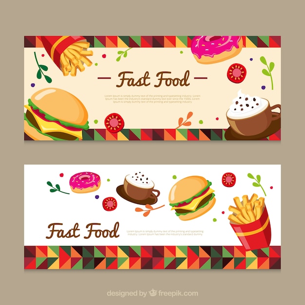 Vektor geometrische fast-food-banner