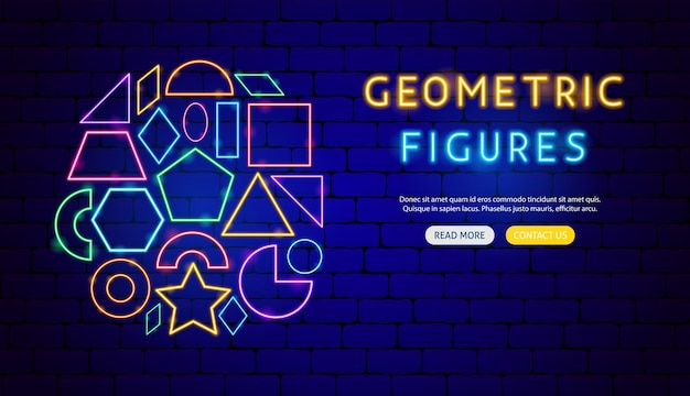 Geometrische Figuren Neon Banner Design