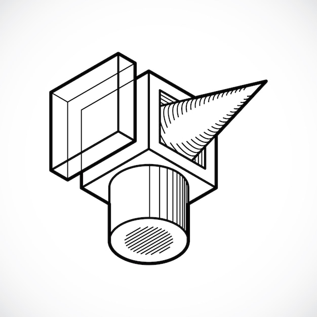 Geometrische Form des abstrakten Vektors, Form 3D.