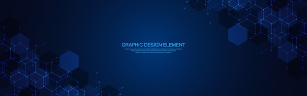 Geometrische Form und Sechseckmuster für Banner- oder Website-Header-Vorlagen