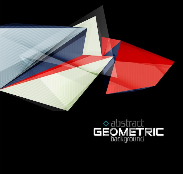 Geometrische formen der vektorfarbe auf schwarzem hintergrund