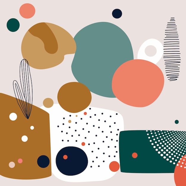 Geometrische Formen. Minimalistische trendige kreative Komposition. Modernes Handzeichnungsdesign