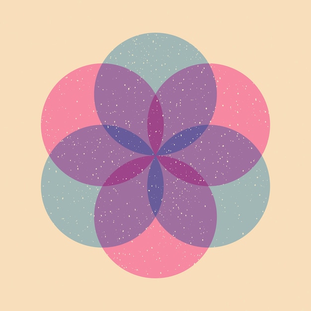 Geometrische Formen mit Riso-Druckeffekt Grafikelement