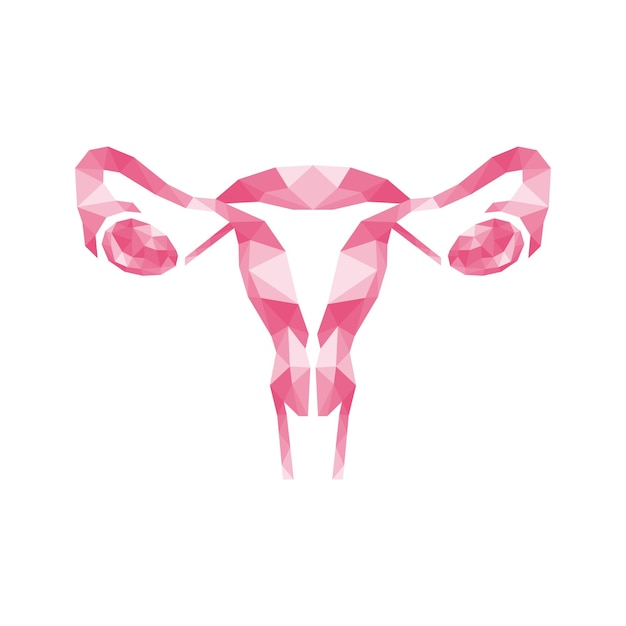 Geometrische frauen gebärmutter und eierstock symbol vektor illustration