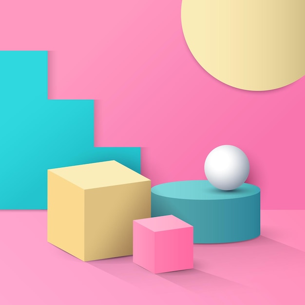 Geometrische Gestalten im Pastell