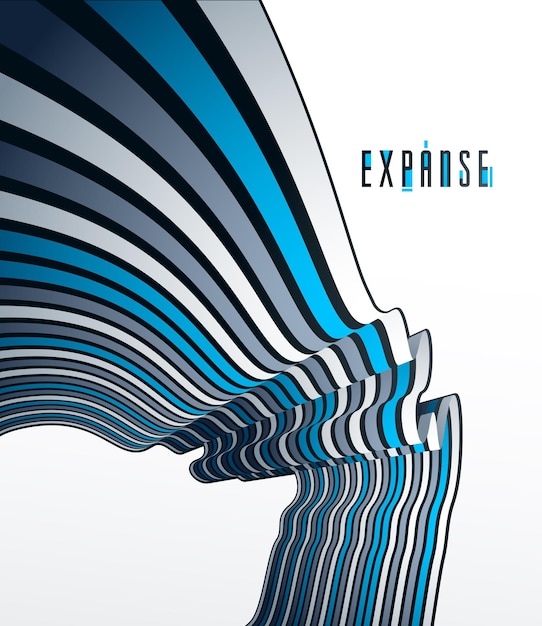 Geometrische Hintergründe mit minimalen parallelen 3D-Linien vector abstrakte Illustration, dimensionales Design, cooles Element, funky Stillayout für Werbeplakate, Banner und Cover.