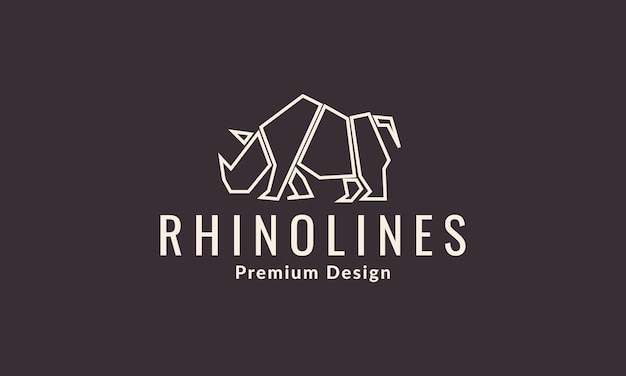 Geometrische Linien des Tiernashorns Logosymbolvektorikonenillustrationsgrafikdesign