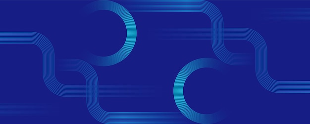 Geometrische Linienform Moderne Kreise glänzend blaue Gradientlinien Futuristisches Technologiekonzept