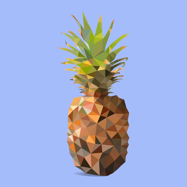 Geometrische Low-Poly-Ananas Polygonale Darstellung