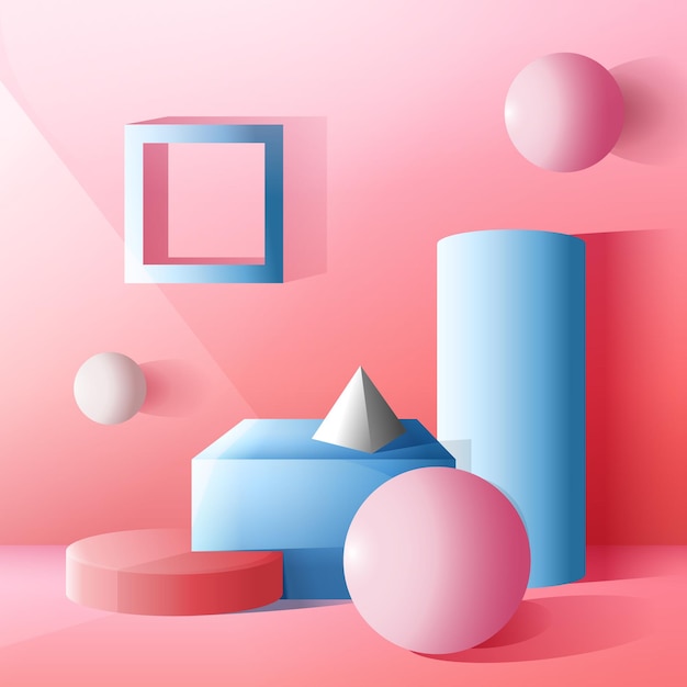 Geometrische Pastellformen