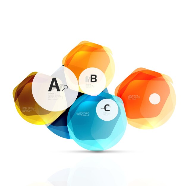 Geometrische sechseckige Aqua-Elemente. Vektorvorlage Hintergrund für Druck-Workflow-Layout, Diagramm, Zahlenoptionen oder Web-Design-Banner