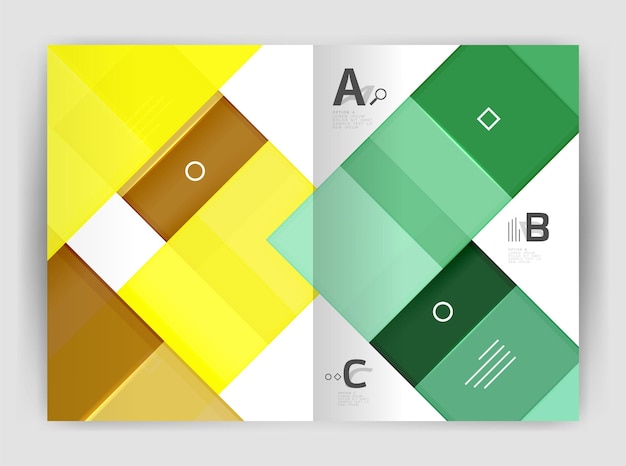 Geometrische Vorlage für Geschäftsbroschüren im A4-Format. Vektordesign für Workflow-Layout-Diagramm-Zahlenoptionen oder Webdesign