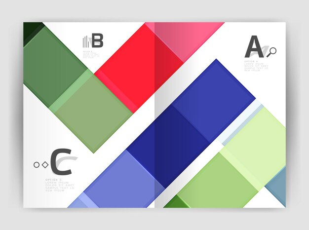 Geometrische Vorlage für Geschäftsbroschüren im A4-Format. Vektordesign für Workflow-Layout-Diagramm-Zahlenoptionen oder Webdesign