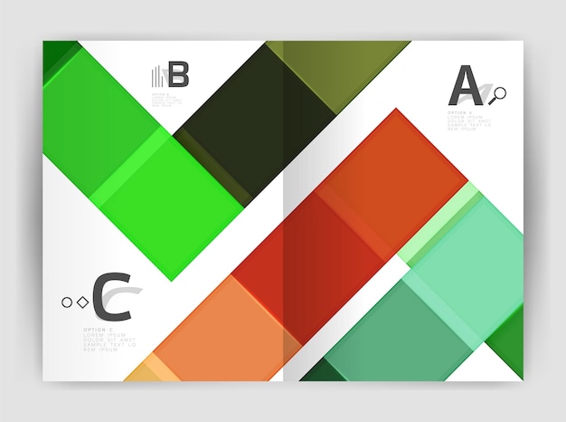 Geometrische Vorlage für Geschäftsbroschüren im A4-Format. Vektordesign für Workflow-Layout-Diagramm-Zahlenoptionen oder Webdesign