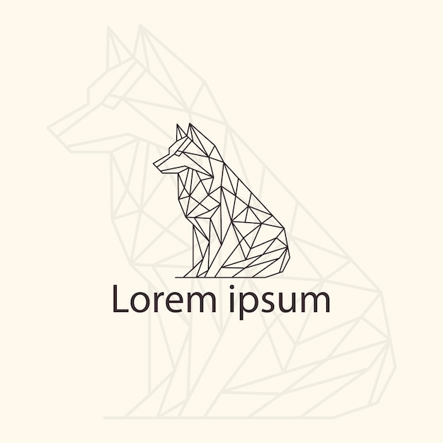 Vektor geometrische wolf-dreieck-polygonal-vektorgrafische illustration