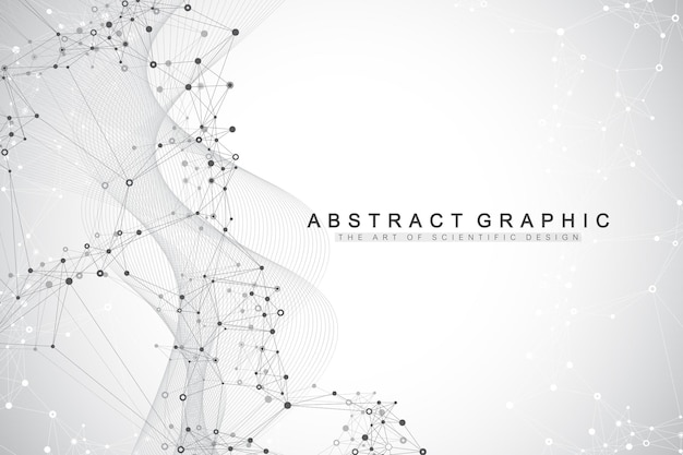 Geometrischer abstrakter hintergrund mit verbundenen linien und punkten. verbindungsflusspunkt. molekül- und kommunikationshintergrund. grafischer verbindungshintergrund für ihr design. vektor-illustration.