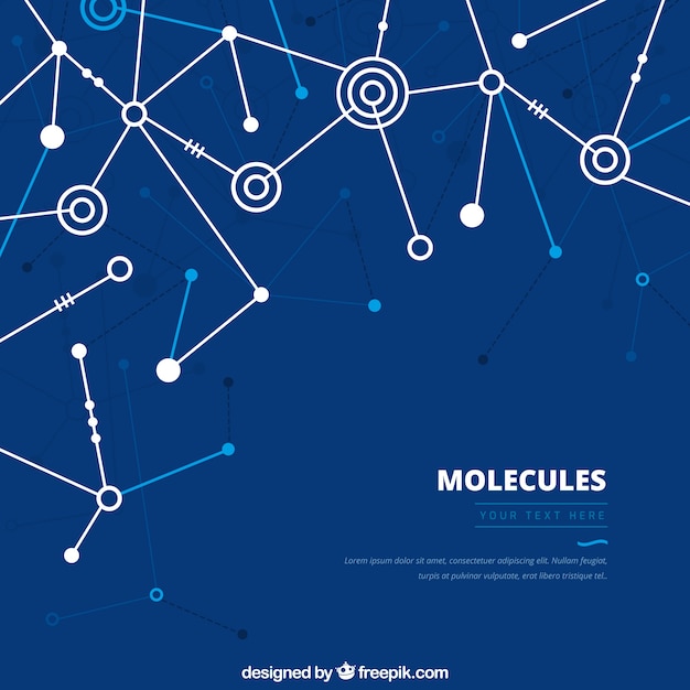 Geometrischer blauer hintergrund der moleküle